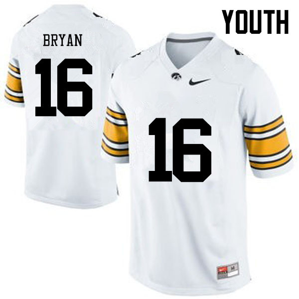 Youth Iowa Hawkeyes #16 Kyshaun Bryan College Football Jerseys-White